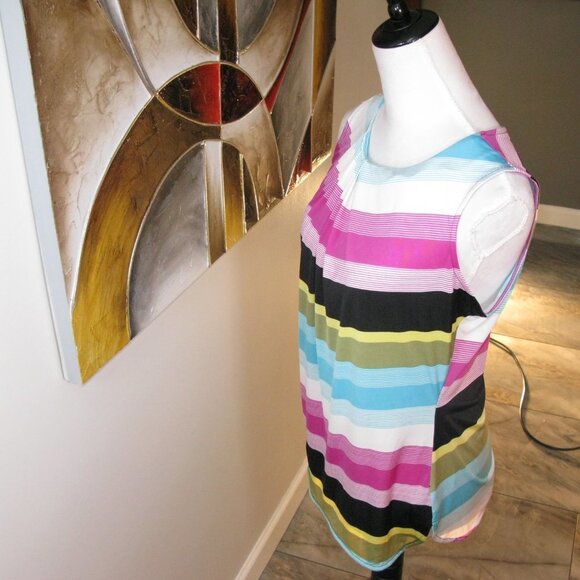 WORTHINGTON Vibrant Pastel Stripe Sleeveless Blouse/Top Size Medium - Picture 2 of 4